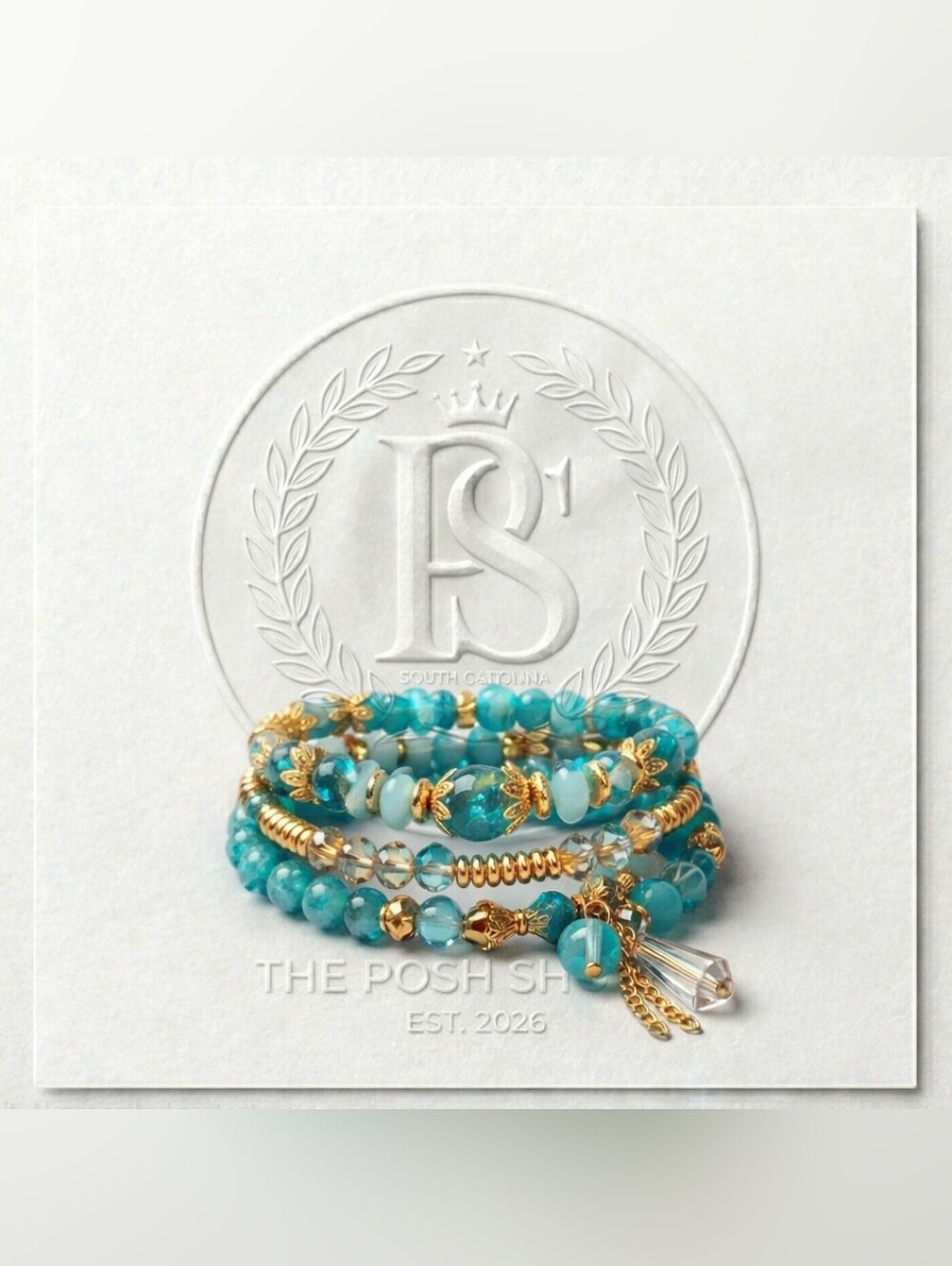 ✨ Celestial Teal & Golden Filigree Heirloom Stack ✨